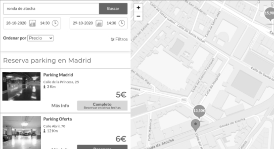 mapa de parkings